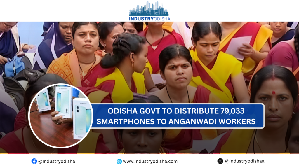 Odisha govt to distribute 79,033 Smartphones to Anganwadi workers Anganwadi workers receiving smartphones Odisha
