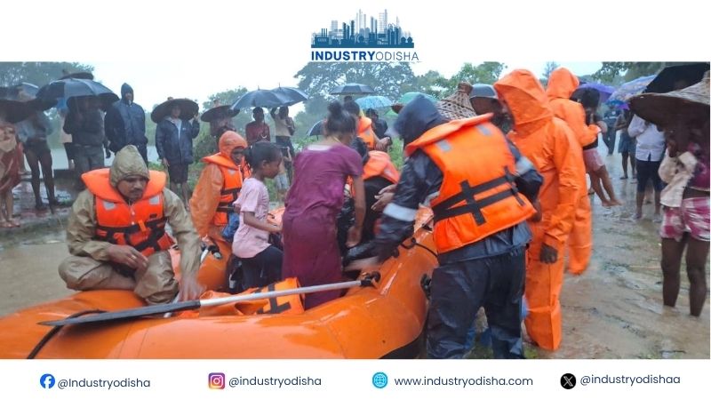 Indian Coast Guard airlifted people stranded in floods caused by cyclone Arnab in Odisha